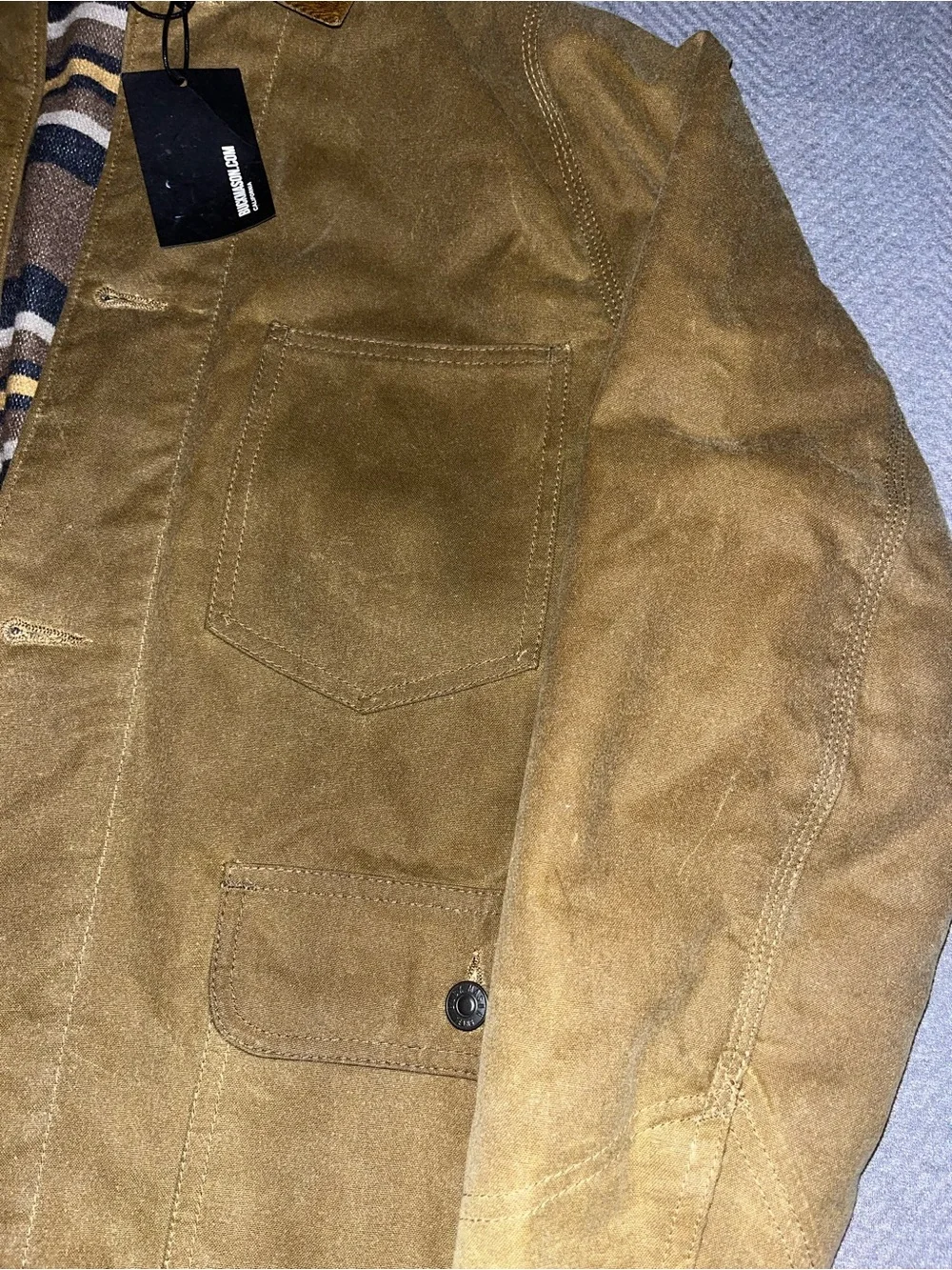 NWT Men’s Buck Mason Dry Waxed Canvas Highlander Jacket Coat. Size Small